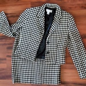 Houndstooth Skirt Suit